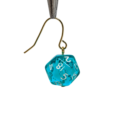 Mini D20 Fishhook Earrings