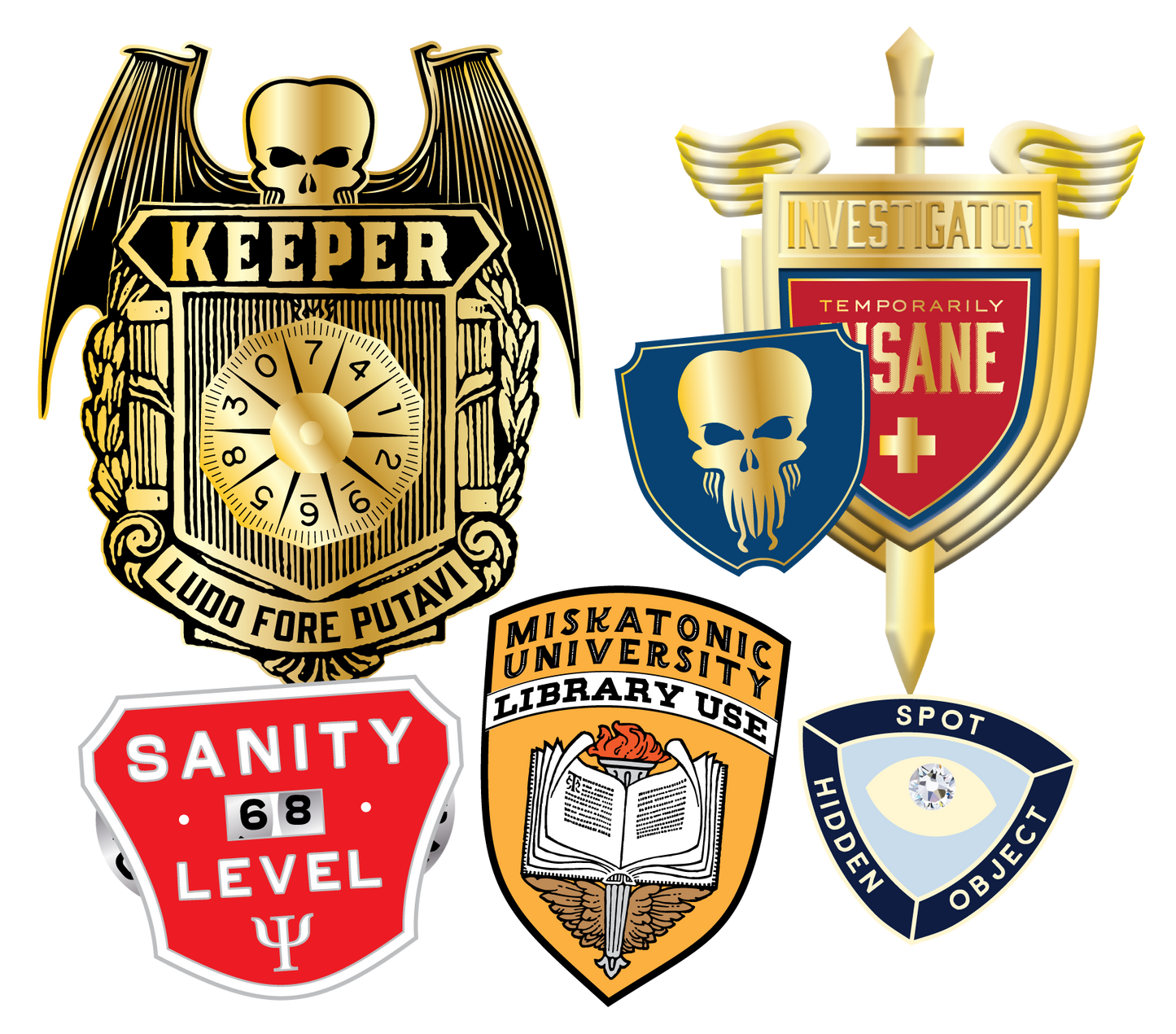 Lovecraftian Lapel Pins