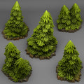 3D Printed Fantastic Plants and Rocks Pine Trees 28mm - 32mm D&D Wargaming