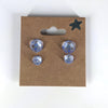 Dreamcurrent D20 Sterling Silver Stud Earrings - Pink Blue Sparkle Dice Jewelry