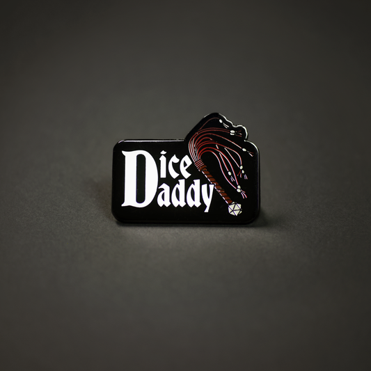 Dice Daddy Enamel Pin | Funny RPG Accessory for TTRPG Fans | 1985 Games
