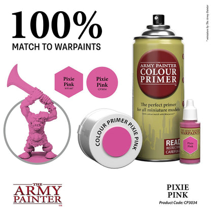 Army Painter Colour Primer: Pixie Pink - Spray Primer for Miniatures