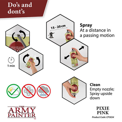 Army Painter Colour Primer: Pixie Pink - Spray Primer for Miniatures