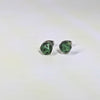 Poison D20 Stud Earrings - Venomous Green Silver Dice Jewelry