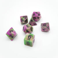Poison Petals - 7 Piece DnD Dice Set | Acrylic RPG Gaming Dice