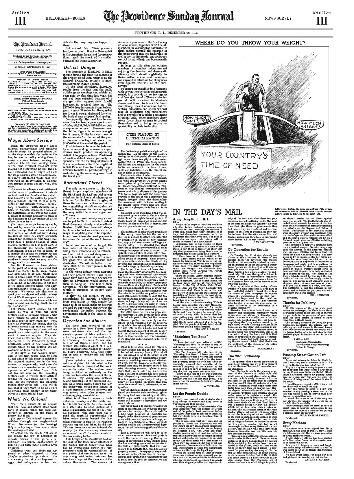 Providence Sunday Journal Replica