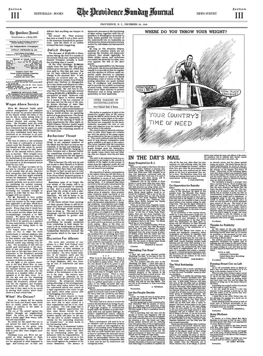 Providence Sunday Journal Replica