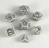 QWSSSTE02 White Steampunk Dice Set of 7 by Q-Workshop