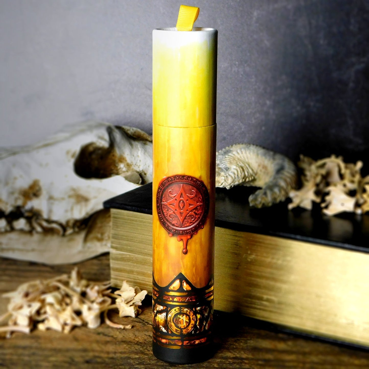 Ritual Candle Dice Tube: Star of Azathoth | Elder Dice Storage