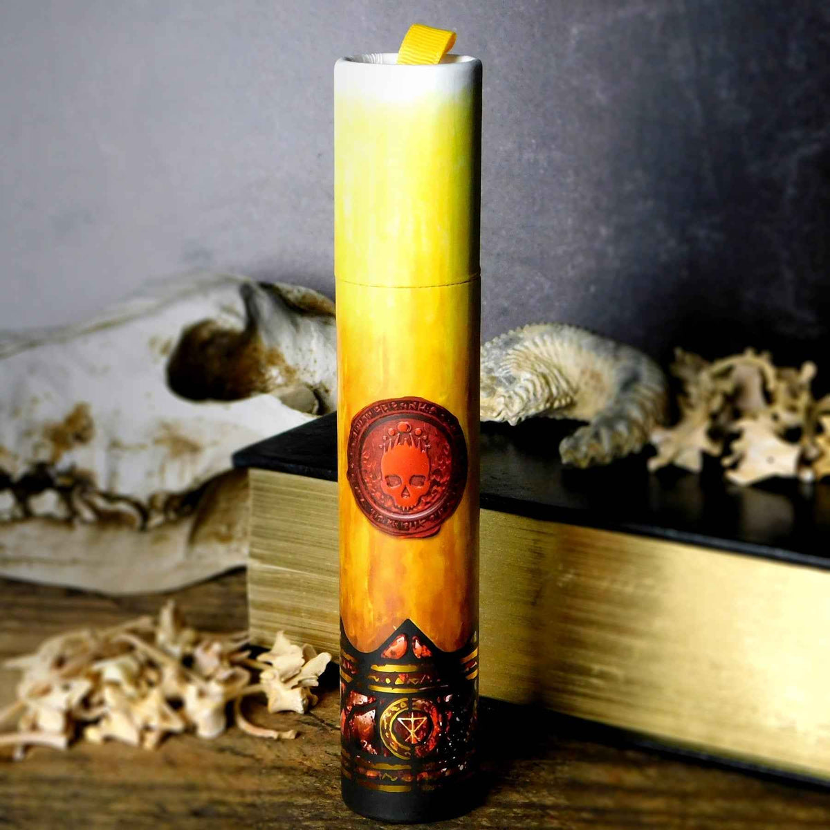 Ritual Candle Dice Tube: The Mark of the Necronomicon – Eldritch Dice Storage