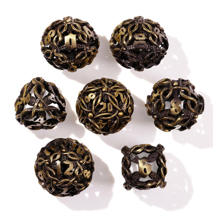 Nature's Wrath Metal RPG Dice Set | 7 Pieces