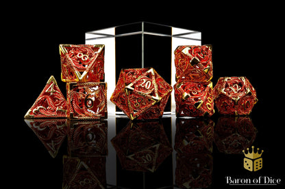 Dragons of Legend Metal RPG Dice Set | 7 Pieces