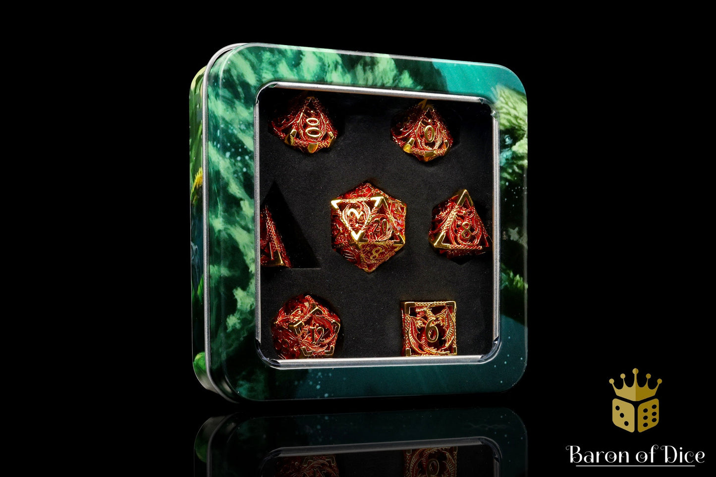 Dragons of Legend Metal RPG Dice Set | 7 Pieces