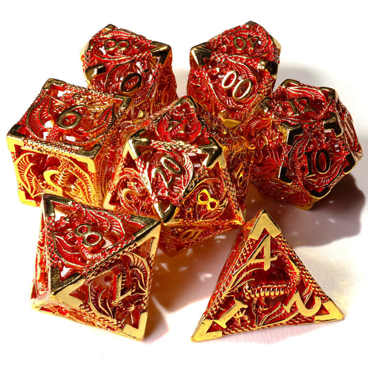 Dragons of Legend Metal RPG Dice Set | 7 Pieces