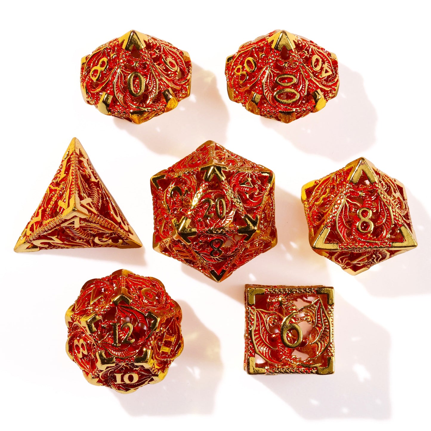 Dragons of Legend Metal RPG Dice Set | 7 Pieces