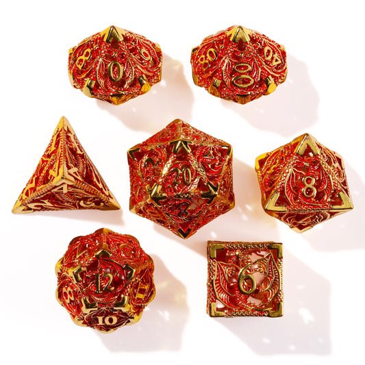 Dragons of Legend Metal RPG Dice Set | 7 Pieces