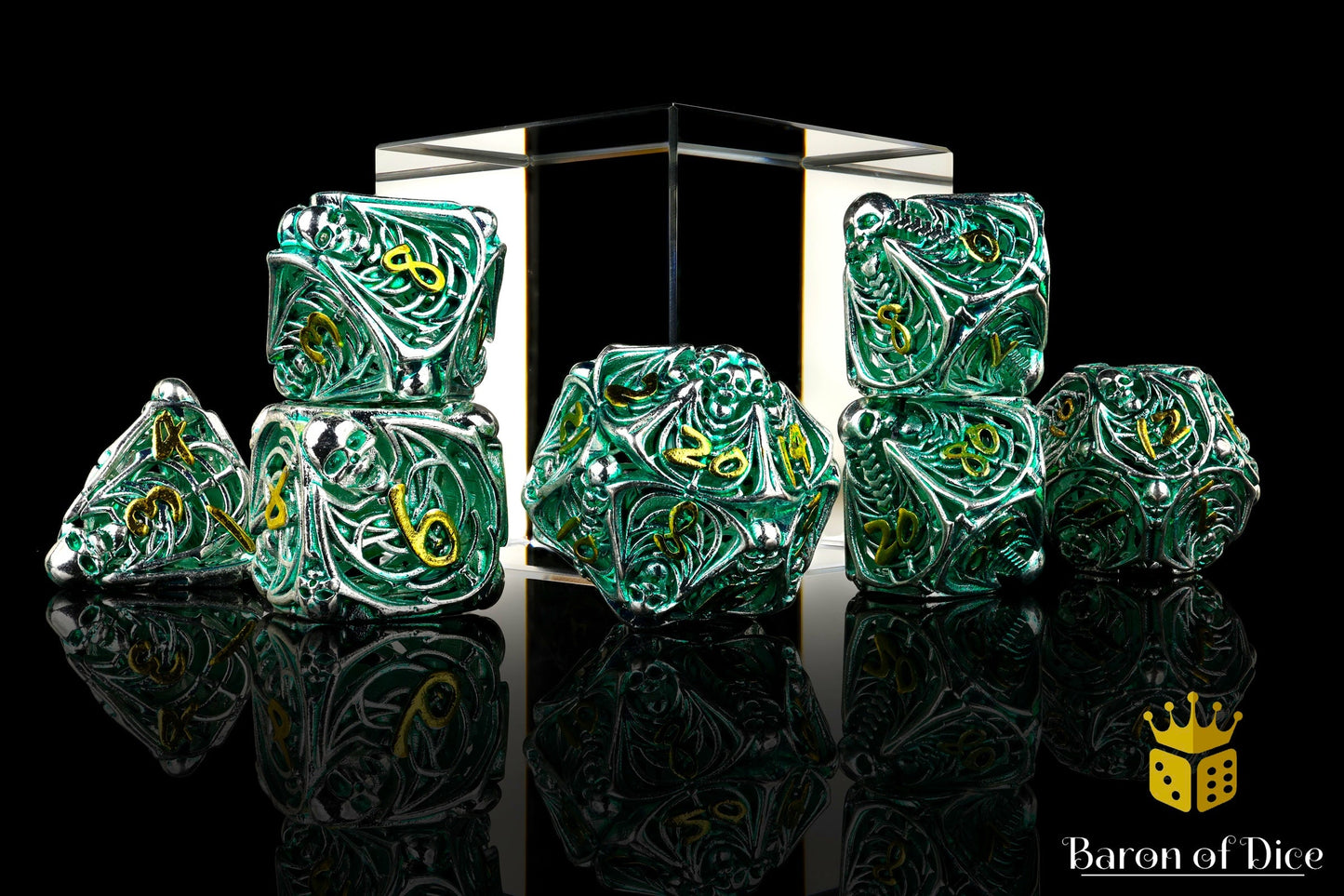 Undead Legion Metal RPG Dice Set | 7 Pieces