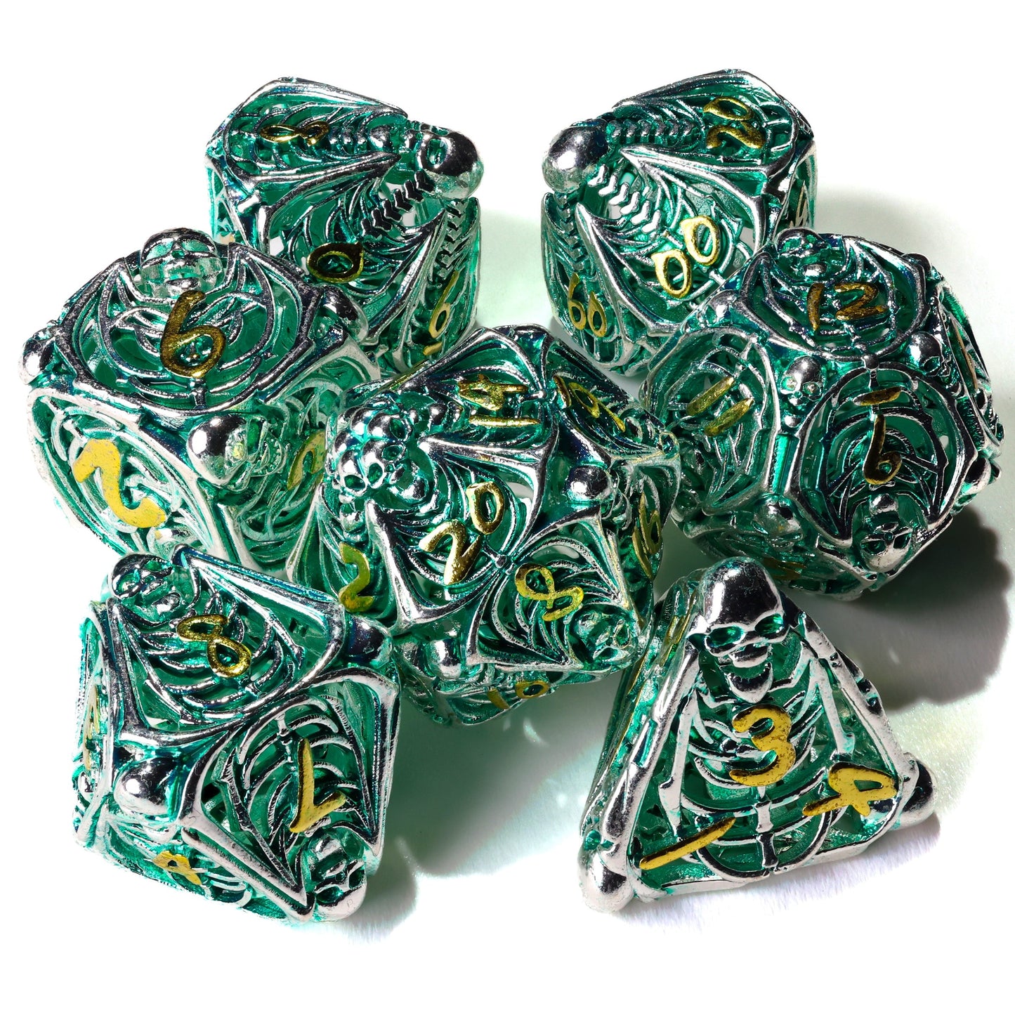 Undead Legion Metal RPG Dice Set | 7 Pieces
