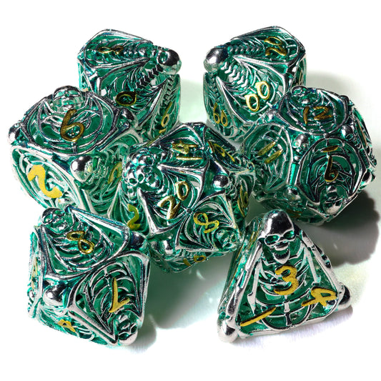 Undead Legion Metal RPG Dice Set | 7 Pieces