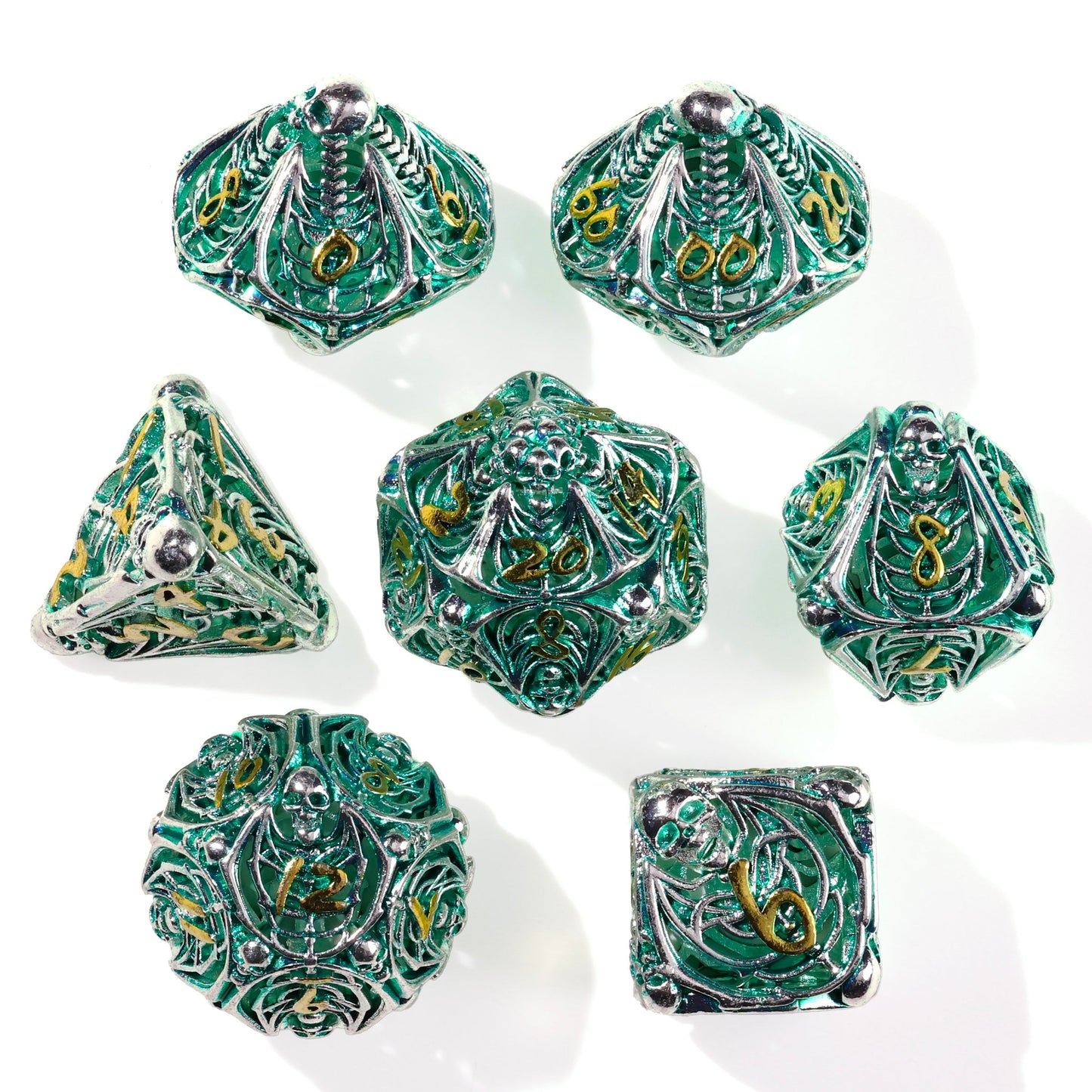 Undead Legion Metal RPG Dice Set | 7 Pieces