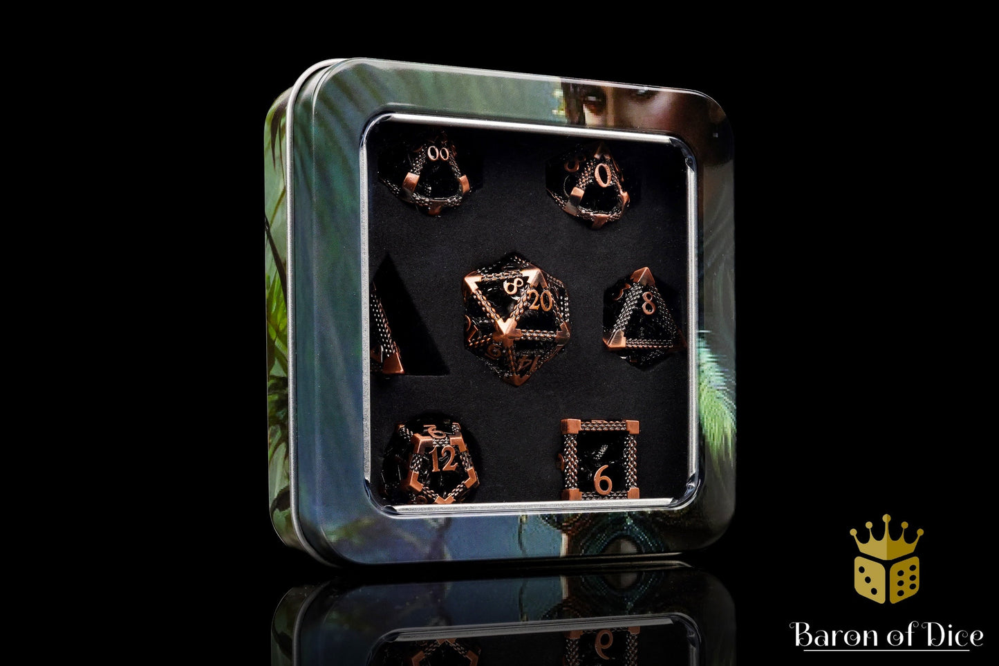 Bronze Kraken Metal RPG Dice Set | 7 Pieces