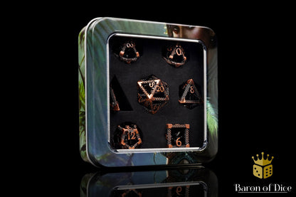 Bronze Kraken Metal RPG Dice Set | 7 Pieces