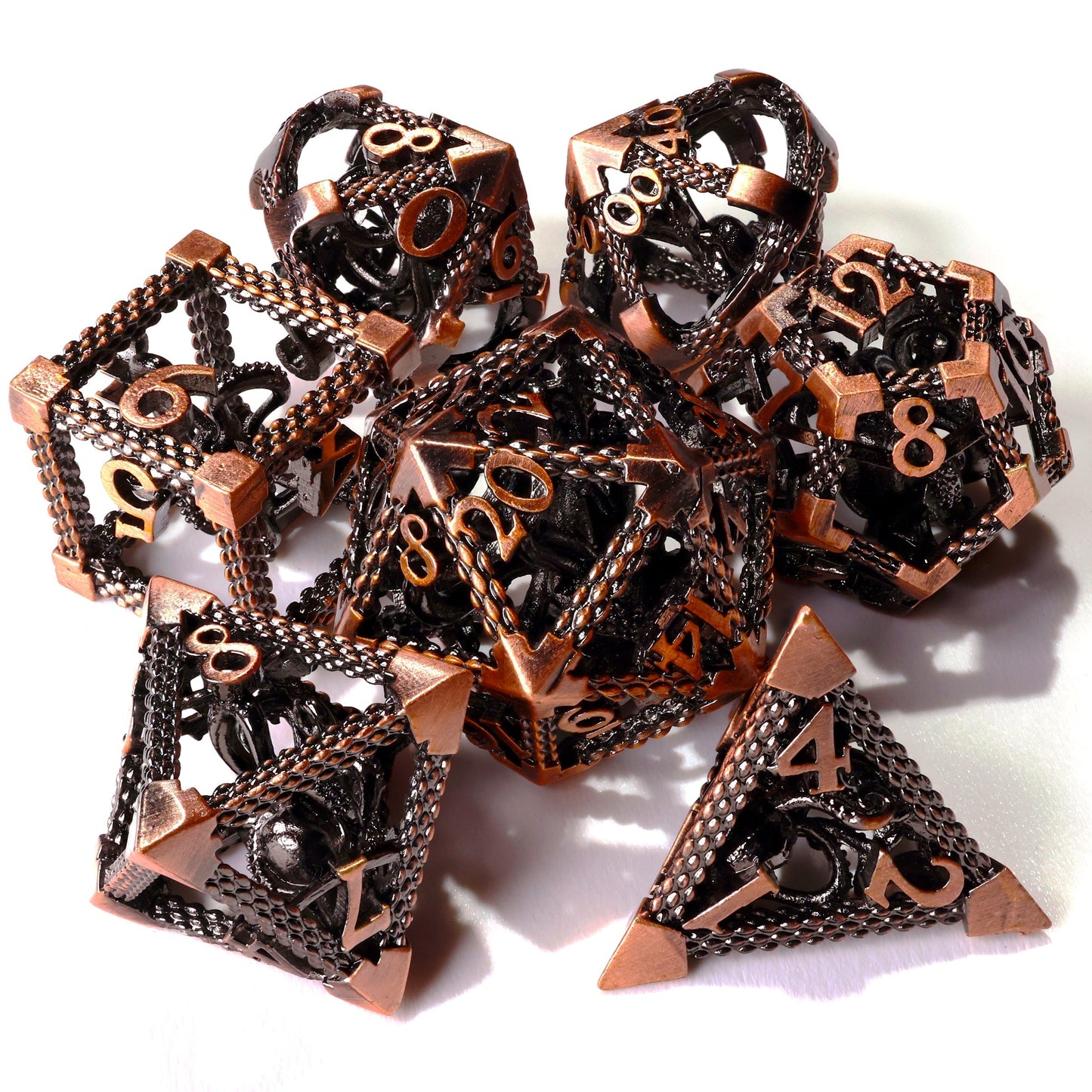 Bronze Kraken Metal RPG Dice Set | 7 Pieces