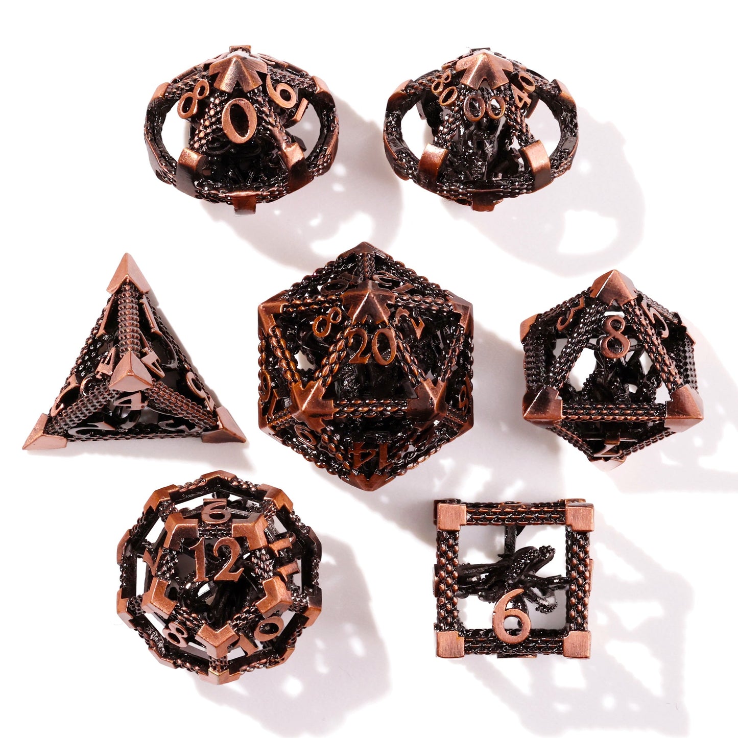 Bronze Kraken Metal RPG Dice Set | 7 Pieces