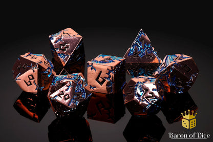 Tempest of the Sapphire Sky Metal RPG Dice Set | 7 Pieces