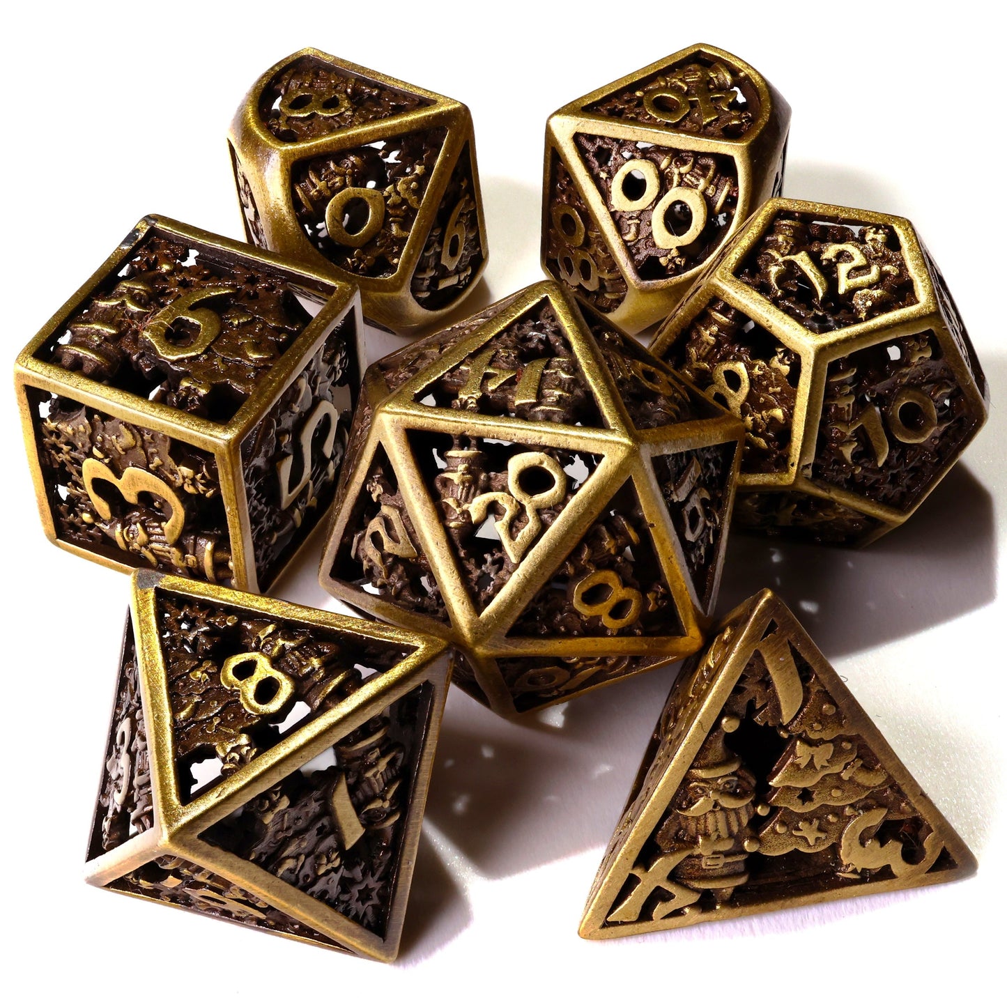 Christmas Metal RPG Dice Set | 7 Pieces