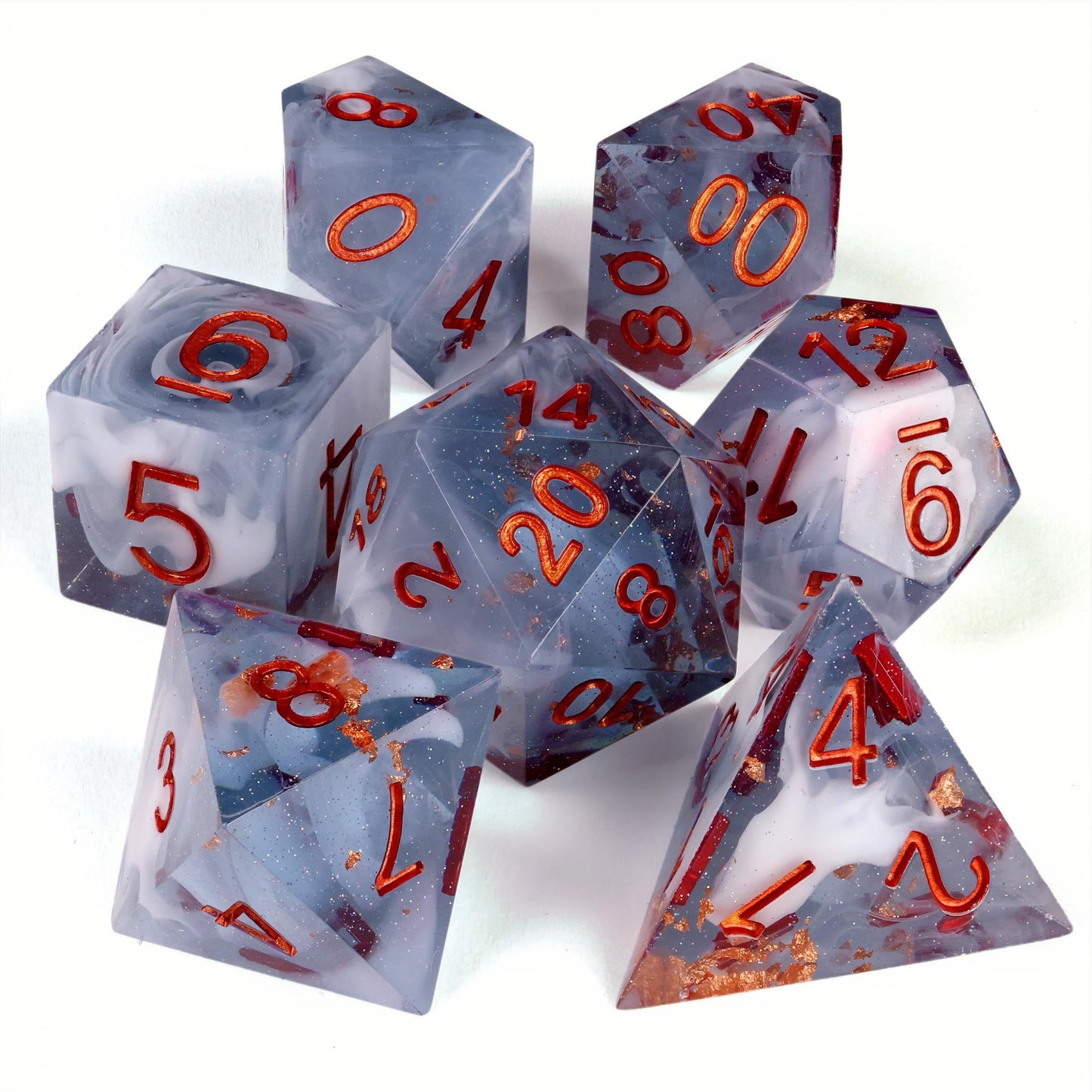 Gloomy Dockyard Sharp Edge RPG Dice | 7 Pieces