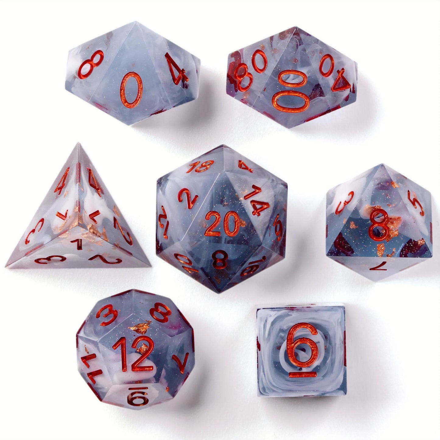 Gloomy Dockyard Sharp Edge RPG Dice | 7 Pieces