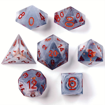 Gloomy Dockyard Sharp Edge RPG Dice | 7 Pieces
