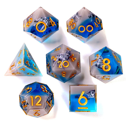 Howling Wolves Liquid Core RPG Dice Set - 7 Pieces