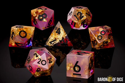 Golden Rose RPG Dice Set | 7 Pieces