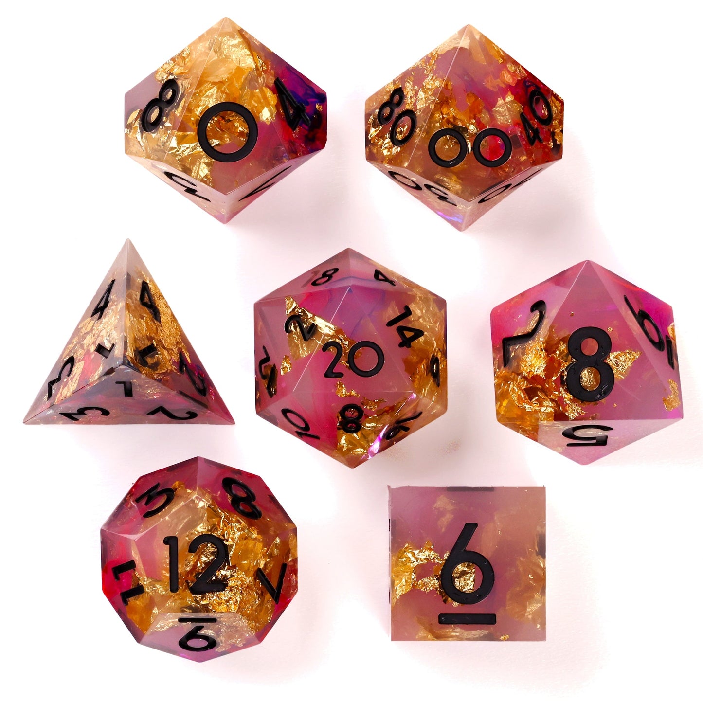 Golden Rose RPG Dice Set | 7 Pieces