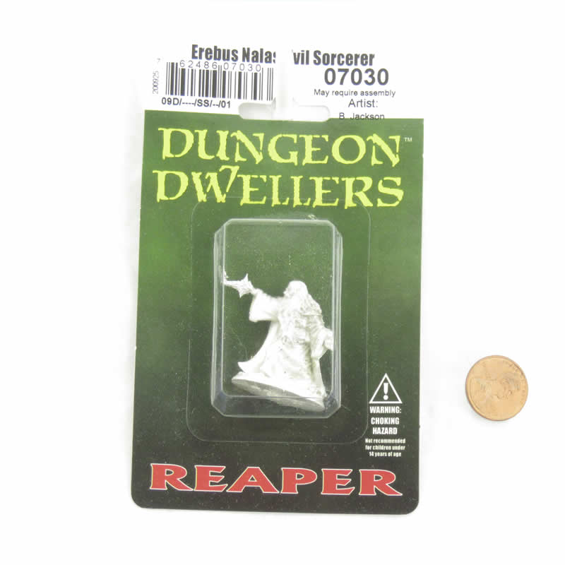 RPR07030 Erebus Nalas Evil Sorcerer Miniature 25mm Heroic Scale Figure Dungeon Dwellers Reaper Miniatures