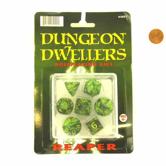 RPR19001 Dungeon Dwellers Pizza Dungeon Dice Set 16mm (5/8 inch) Dungeon Dice
