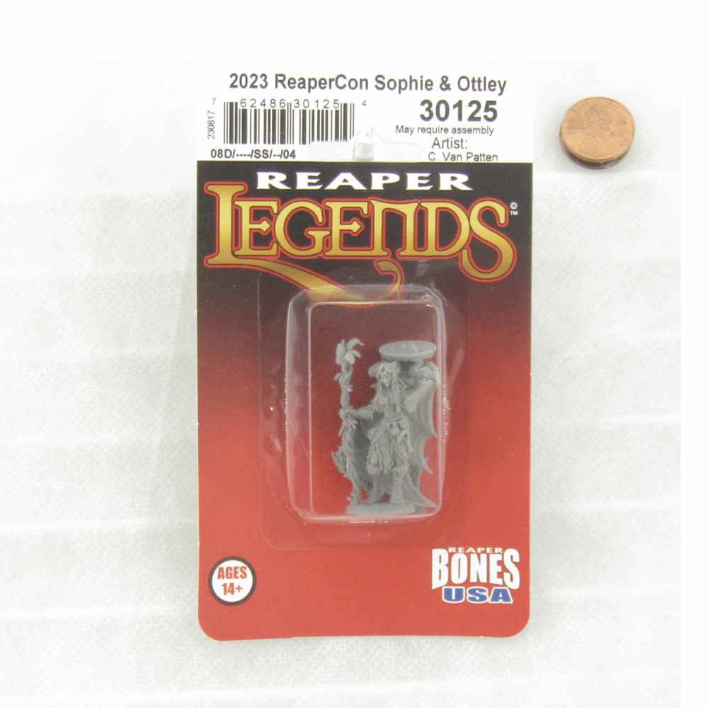 RPR30125 Druid Sophie with Ottley Miniature Figure 25mm Heroic Scale Reaper Bones USA
