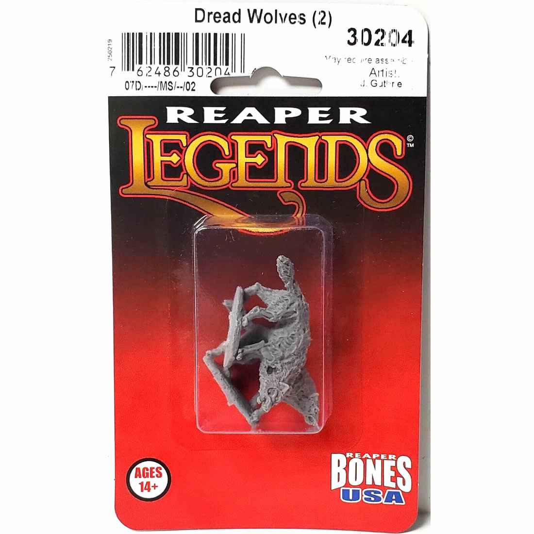 RPR30204 Dread Wolves Miniature Figure 25mm Heroic Scale Reaper Bones USA