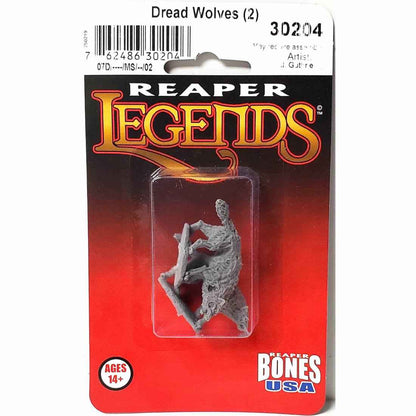 RPR30204 Dread Wolves Miniature Figure 25mm Heroic Scale Reaper Bones USA