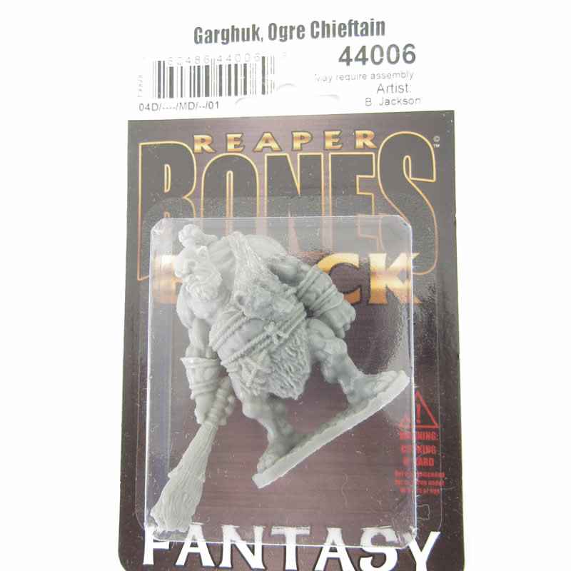 RPR44006 Garghuk Ogre Chieftain Miniature 25mm Heroic Scale Bones Black