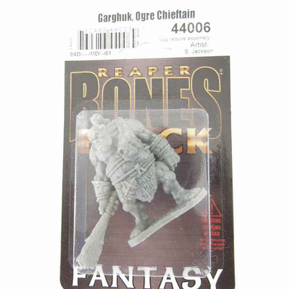 RPR44006 Garghuk Ogre Chieftain Miniature 25mm Heroic Scale Bones Black