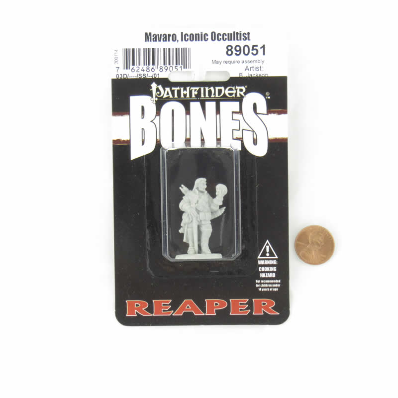 RPR89051 Mavaro Iconic Occultist Miniature 25mm Heroic Scale Figure Pathfinder Bones