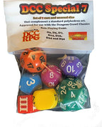 DCC Special 7 - Rainbow - Set of 7 Rare and Unusual RPG dice Approved for use with Dungeon Crawl Classics