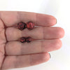 Red Dragon D20 Stud Earrings - Deep Red Dragon Dice Jewelry