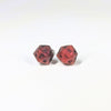 Red Dragon D20 Stud Earrings - Deep Red Dragon Dice Jewelry
