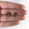 Blood Oath D20 Stud Earrings - Fiery Red Black Dice Jewelry