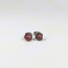 Red Dragon D20 Stud Earrings - Deep Red Dragon Dice Jewelry