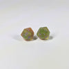 Enchanted Revelry D20 Sterling Silver Stud Earrings - Red Gold Green Dice Jewelry